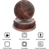 image:imageLeather Coasters for Drinks Set of 6 with Holder Round Dark Brown  Handmade Full Grain Leather Coasters for Coffee Table Kitchen Bar amp Desk Protects Wood Glass amp Marble Housewarming GiftDark Brown