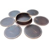 image:imageLeather Coasters for Drinks Set of 6 with Holder Round Dark Brown  Handmade Full Grain Leather Coasters for Coffee Table Kitchen Bar amp Desk Protects Wood Glass amp Marble Housewarming GiftDark Brown