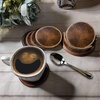 image:imageLeather Coasters for Drinks Set of 6 with Holder Round Dark Brown  Handmade Full Grain Leather Coasters for Coffee Table Kitchen Bar amp Desk Protects Wood Glass amp Marble Housewarming GiftBrown