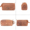 image:imageRustic Town Leather Wash Bag for Men  Travel Toiletry Bag  Shaving Dopp Kit Toiletries Organizer  Leather Makeup Bag for Women  Main Compartment Interior amp Exterior Zip Pockets YKK Zippers Waterproof Lining TSA CarryOn Gifts for Him BrownBrown