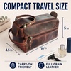 image:imageRustic Town Leather Wash Bag for Men  Travel Toiletry Bag  Shaving Dopp Kit Toiletries Organizer  Leather Makeup Bag for Women  Main Compartment Interior amp Exterior Zip Pockets YKK Zippers Waterproof Lining TSA CarryOn Gifts for Him BrownWalnut Brown