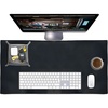 image:imageLeather Desk Mat Set 32x16  Full Grain Large Computer Gaming Mouse Pad  NonSlip Table Cover Blotter Protector Smooth Control Stitched Edges Desktop Laptop Accessory with Valet Tray amp CoasterBlack