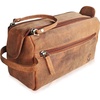 image:imageRustic Town Leather Wash Bag for Men  Travel Toiletry Bag  Shaving Dopp Kit Toiletries Organizer  Leather Makeup Bag for Women  Main Compartment Interior amp Exterior Zip Pockets YKK Zippers Waterproof Lining TSA CarryOn Gifts for Him BrownBrown