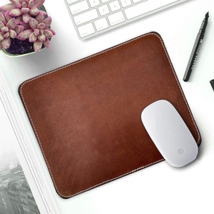 image:imageLeather Mouse Pad  NonSlip Desk Mat for Laptop PC Office and Gaming  Compact 99 x 79inch size Smooth Control Stitched Edges Works with Wired Wireless Mechanical Laser and Optical MiceBrown