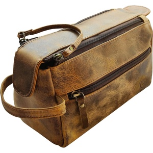 image:imageRustic Town Leather Wash Bag for Men  Travel Toiletry Bag  Shaving Dopp Kit Toiletries Organizer  Leather Makeup Bag for Women  Main Compartment Interior amp Exterior Zip Pockets YKK Zippers Waterproof Lining TSA CarryOn Gifts for Him BrownAntique Brown
