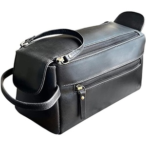 image:imageRustic Town Leather Wash Bag for Men  Travel Toiletry Bag  Shaving Dopp Kit Toiletries Organizer  Leather Makeup Bag for Women  Main Compartment Interior amp Exterior Zip Pockets YKK Zippers Waterproof Lining TSA CarryOn Gifts for Him BrownBlack